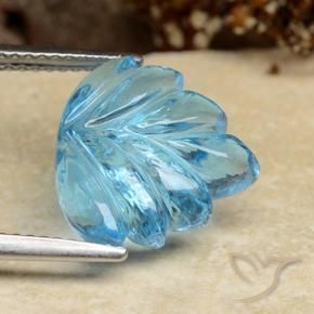 Topaz Gemstone in 14.2 x 12.9 mm Size for Sale, Topaz Stone in Swiss Blue Color