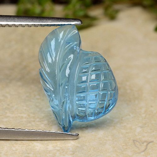 5.13ct Natural Swiss Blue Topaz, Flower Cut, Transparent