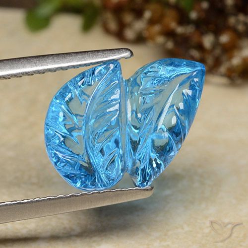 5.81ct Natural Swiss Blue Topaz, Flower Cut, Transparent