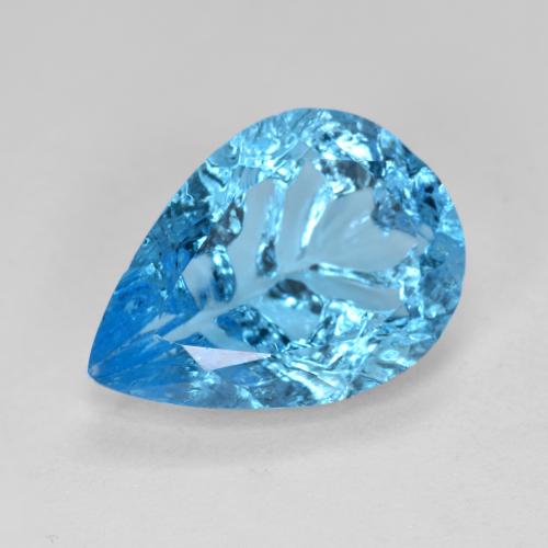 Baby blau Topas Edelstein - 5.2ct Birnen Konkavschliff (ID: 486086)