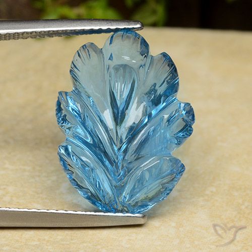 15.17ct Natural Swiss Blue Topaz, Flower Cut, Transparent