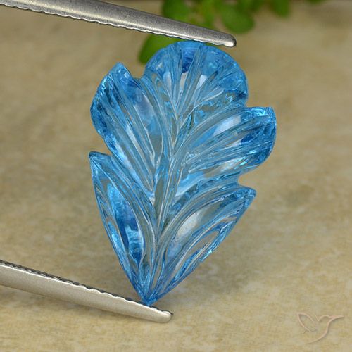 10,37 ct blumenschliff blauer Topas aus Brasilien, Größe 17x11,9 mm, Garantiert natürlicher Edelstein, Transparent Reinheit, 1 Stück Topas in Swiss Blue Farbe, Mohs-Härte von 8 Geeignet für den täglichen Gebrauch im Schmuck, Symbolisiert gute Gesundheit, Photo A