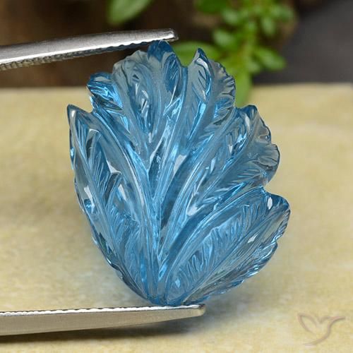 Blu elettrico Topazio Gem - 23ct Fantasy Carved Flower (ID: 486103)