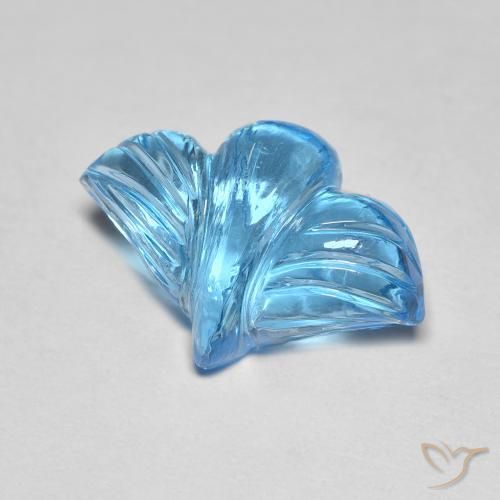 7.30ct Natural Swiss Blue Topaz, Flower Cut, Transparent