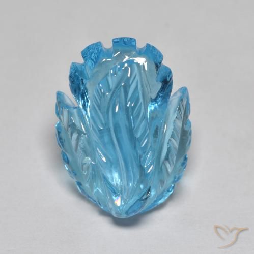 13.53ct Natural Swiss Blue Topaz, Flower Cut, Transparent