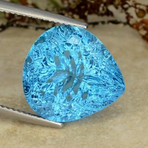 14.2ct Pear Concave Fantasy Cut Swiss Blue Topaz Gem for sale 14.2ct Pear Concave Fantasy Cut Swiss Blue Topaz Gem (ID: 486137)