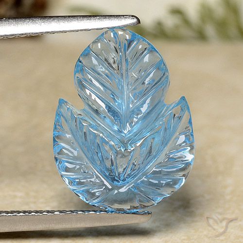 4.68ct Natural Swiss Blue Topaz, Flower Cut, Transparent