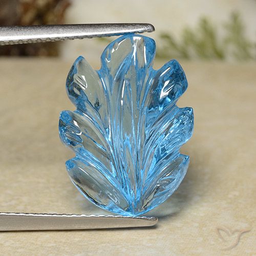 10.13ct Natural Swiss Blue Topaz, Flower Cut, Transparent
