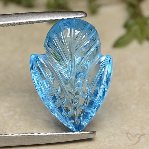 9.54ct Natural Swiss Blue Topaz, Flower Cut, Transparent