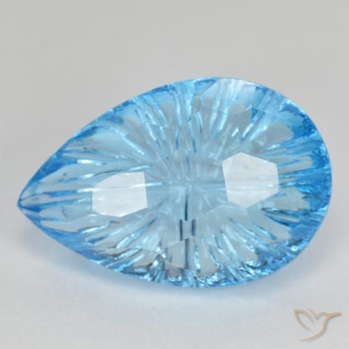 11.55ct Natural Swiss Blue Topaz, Pear Shape, Transparent
