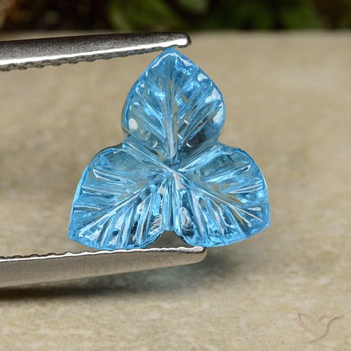 3.51ct Natural Swiss Blue Topaz, Flower Cut, Transparent