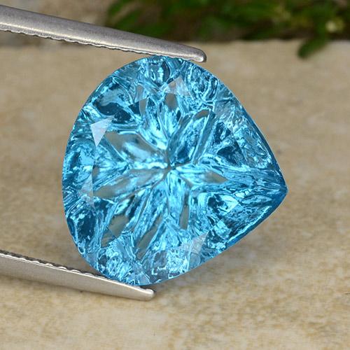Swiss Blue Topas Edelstein - 9.2ct Pear Concave Fantasy Cut (ID: 486269)