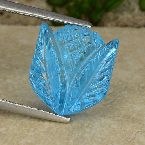 8.41ct Natural Swiss Blue Topaz, Flower Cut, Transparent