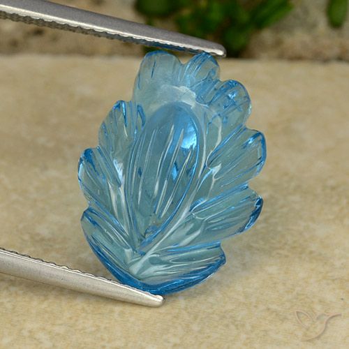 9.91ct Natural Swiss Blue Topaz, Flower Cut, Transparent