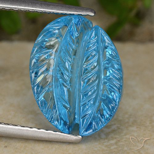 6.69ct Natural Swiss Blue Topaz, Flower Cut, Transparent