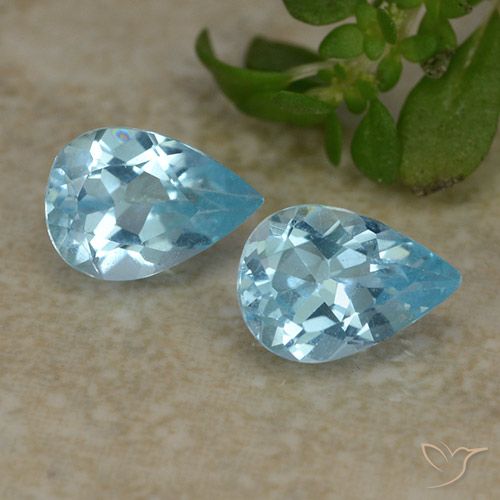 1.43 ct Loose Sky Blue Topaz, 7 x 5 mm Pear Cut From Brazil, Photo A