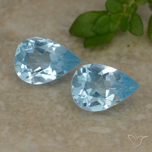 1.5 ct Sky Blue Topaz, 7.1 x 5 mm Pear Cut From Brazil, Photo A