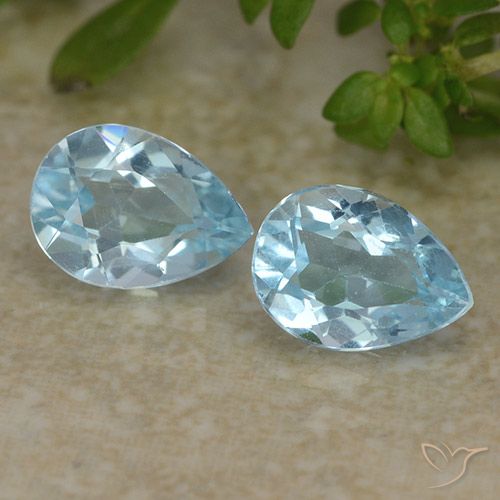 1.65 ct Sky Blue Topaz, 7 x 5.1 mm Pear Cut From Brazil, Photo A