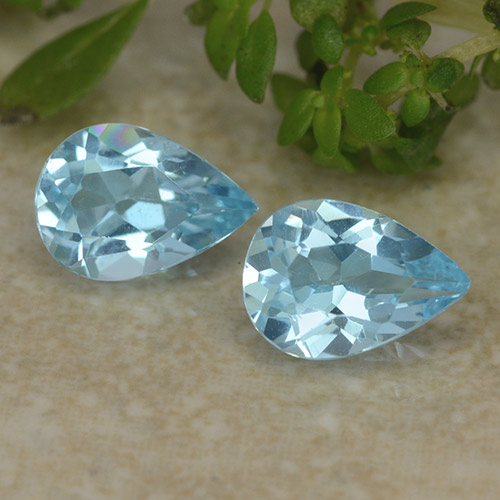Medium Blue Topaz Gem - 0.8ct Pear Facet (ID: 487075)
