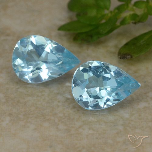 1.48ctw Natural Sky Blue Topaz, Pear Shape, VVS-VS