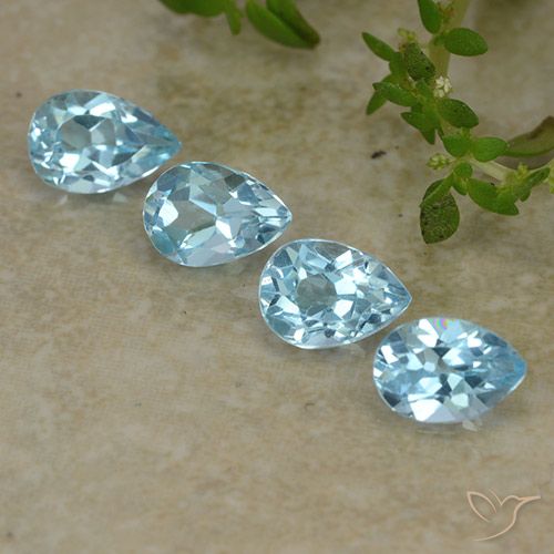 2.19ctw Natural Sky Blue Topaz, Pear Shape, VVS-VS