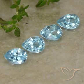 2.19 ctw Blue Topaz Stones, Natural Topaz in Pear Facet Shape for Sale