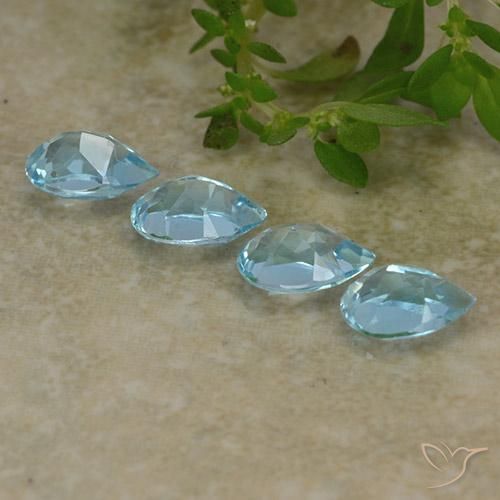 Topaz Gemstones in 6 x 4 mm (calibrated) Size for Sale, Topaz Stones in Swiss Blue Color