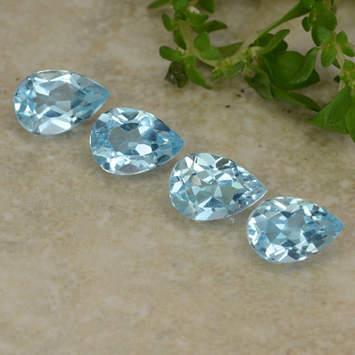 Baby Blue Topaz Gem - 0.6ct Pear Facet (ID: 487122)