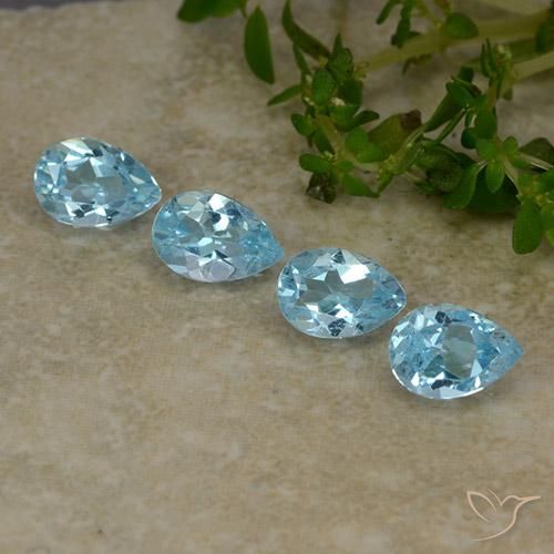 Swiss Blue Topas Edelstein - 0.5ct Birnen Schliff (ID: 487123)