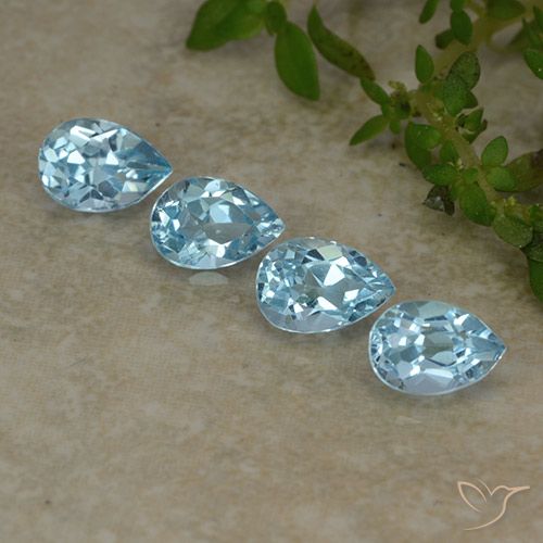 2.17ctw Natural Sky Blue Topaz, Pear Shape, VVS-VS