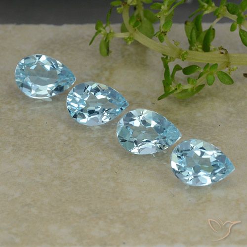 3.27ctw Natural Sky Blue Topaz, Pear Shape, VVS-VS