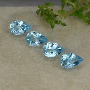 Deep Maya Blue Topas Edelstein - 0.8ct Birnen Schliff (ID: 487217)