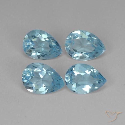 3.29ctw Natural Sky Blue Topaz, Pear Shape, VVS-VS