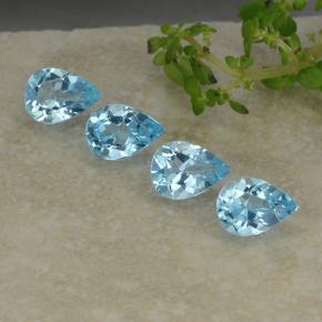 Свисс-Блю Топаз Камень - 0.8ct Фасетная Груша (ID: 487219)