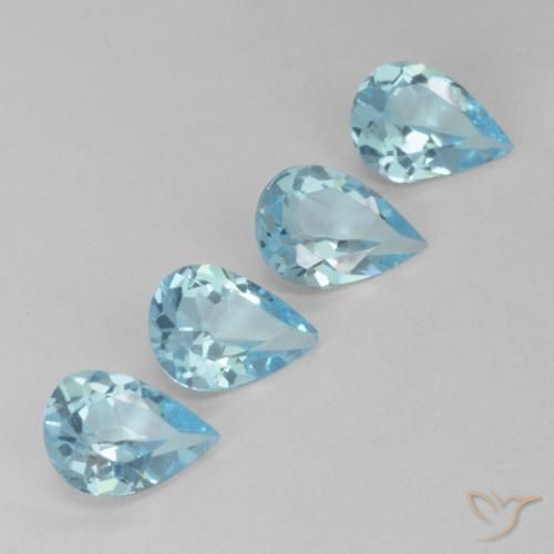 2.81ctw Natural Sky Blue Topaz, Pear Shape, VVS-VS