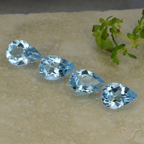 2.92ctw Natural Swiss Blue Topaz, Pear Shape, VVS-VS