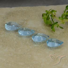 Topaz Gemstones in 7 x 5 mm (calibrated) Size for Sale, Topaz Stones in Swiss Blue Color