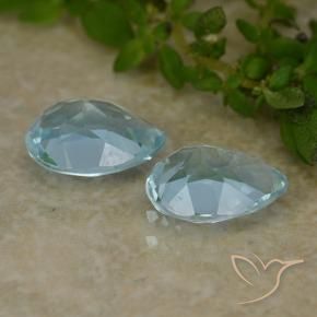 Topaz Gemstones in 7.1 x 5.3 mm Size for Sale, Topaz Stones in Sky Blue Color