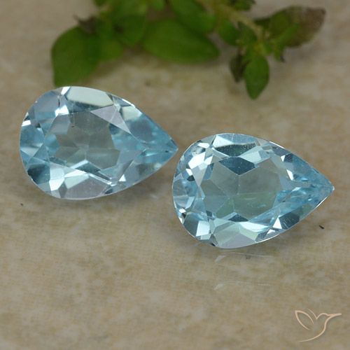 1.6 ct Loose Sky Blue Topaz, 7.1 x 5.1 mm Pear Cut From Brazil, Photo A