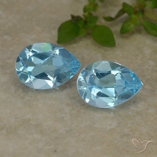 1.67 ct Loose Sky Blue Topaz, 7.3 x 5.2 mm Pear Cut From Brazil, Photo A