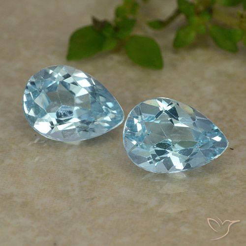 1.71 ct Loose Sky Blue Topaz, 7 x 5 mm Pear Cut From Brazil, Photo A