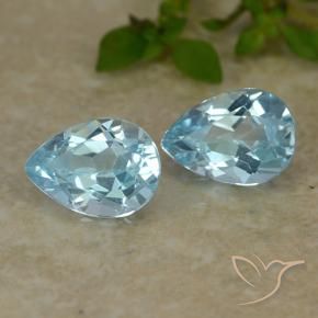 1.71 ctw Blue Topaz Stones, Natural Topaz in Pear Facet Shape for Sale