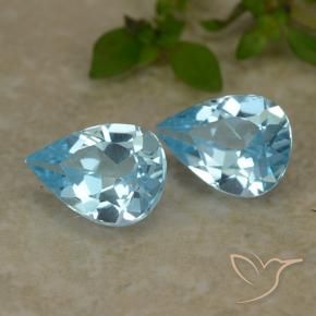 1.49 ctw Blue Topaz Stones, Natural Topaz in Pear Facet Shape for Sale