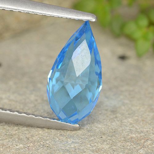2.68ct Natural Swiss Blue Topaz, Briolette, VVS-VS