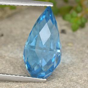Swiss Blue Topaz Gem - 6.6ct Undrilled Briolette Teardrop (ID: 487357)
