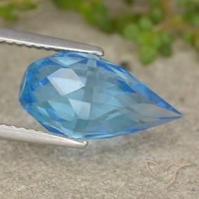 6.64 ct Blue Topaz Stone, Natural Topaz in Undrilled Briolette Teardrop Shape for Sale