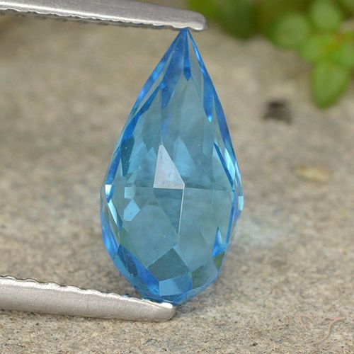 2.70ct Natural Swiss Blue Topaz, Briolette, VVS-VS