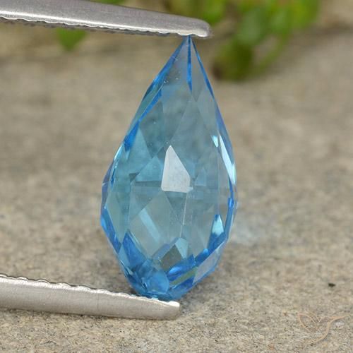 2.66ct Natural Swiss Blue Topaz, Briolette, VS
