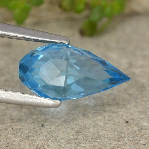 2.66 ct Blue Topaz Stone, Natural Topaz in Briolette Shape for Sale
