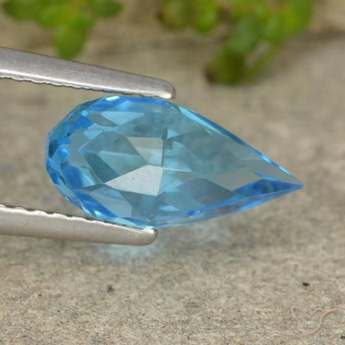 2.70 ct Blue Topaz Stone, Natural Topaz in Briolette Shape for Sale